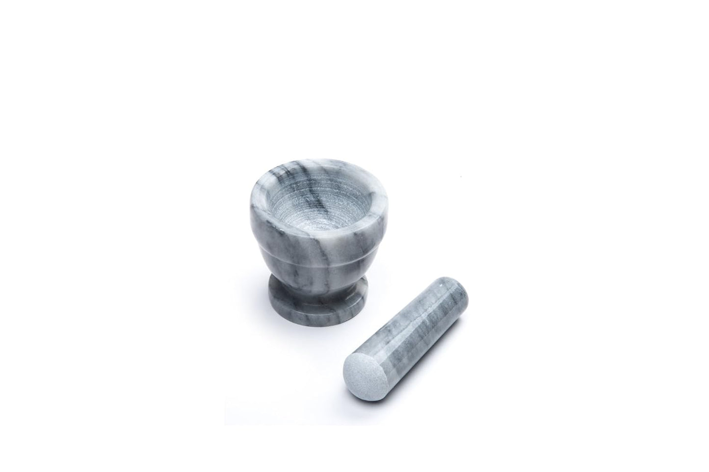 Fox Run Small Marble Mortar and Pestle Set, White, 3.5"