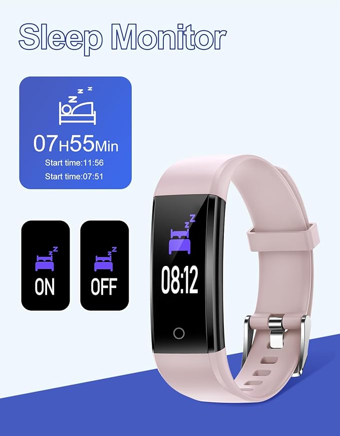 GRV Fitness Tracker Non Bluetooth Fitness Watch No App No Phone Required Waterproof Pedometer Watch with Steps Calories Counter Sleep Tracker for Men Women Parents