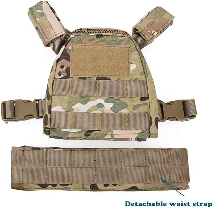 KODENOR Kids Molle Airsoft Paintball Combat Vest with Waist Belt Outdoor Training