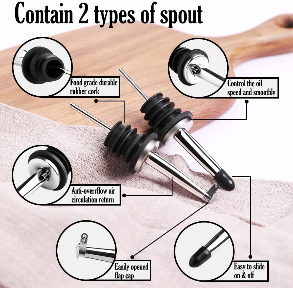 Sweejar Ceramic Olive Oil Dispenser Bottle, Opaque Oil Cruet Protects Oil to Reduce Oxidation, Suitable for Storage Oil, Vinegar, Coffee Syrups & Other Liquids, Pack of 1, 15.5 Fl Oz (Gray)