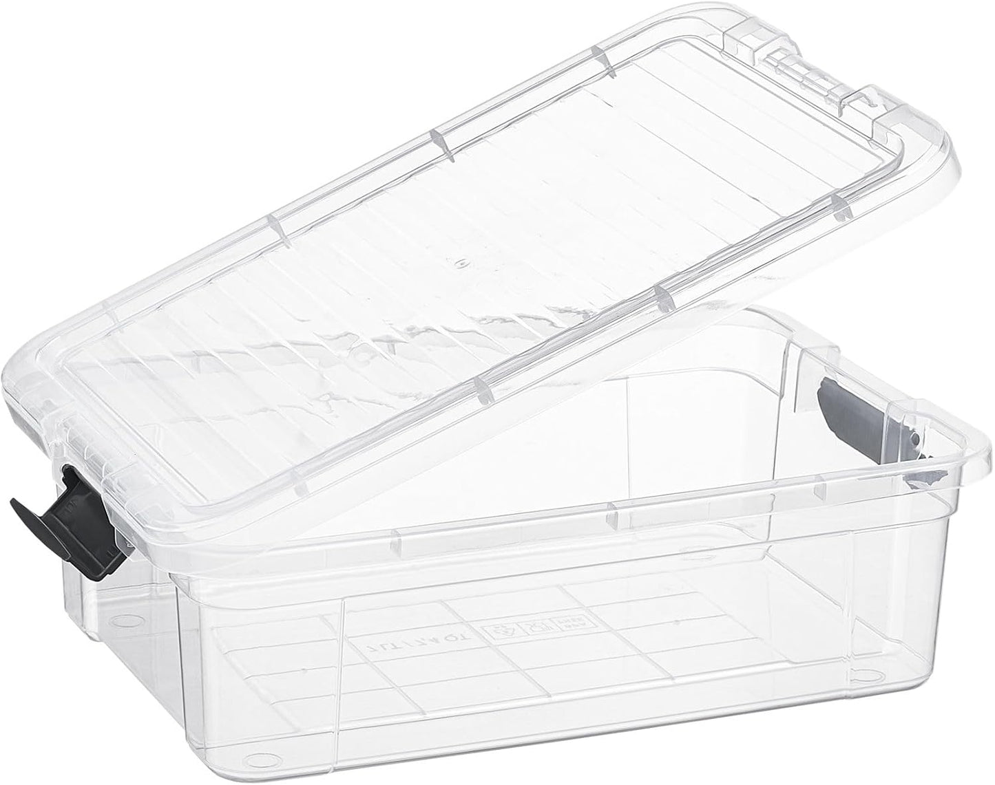 Superio Storage Bins with Lids- 2 Pack, 7.4 Qt Clear Boxes for Organizing, Stackable Plastic Containers- BPA Free, Non-Toxic, Odor Free, Organizer for Home, Office, Dorm