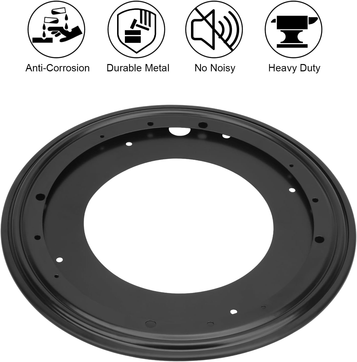 12Inch Lazy Susan Hardware 5/16" Thick Round Lazy Susan Turntable Bearing Plate, Rotating Swivel Base Plate with 1000lbs Load Capacity, Lazy Susan Turntable Base for Serving Tray, Kitchen