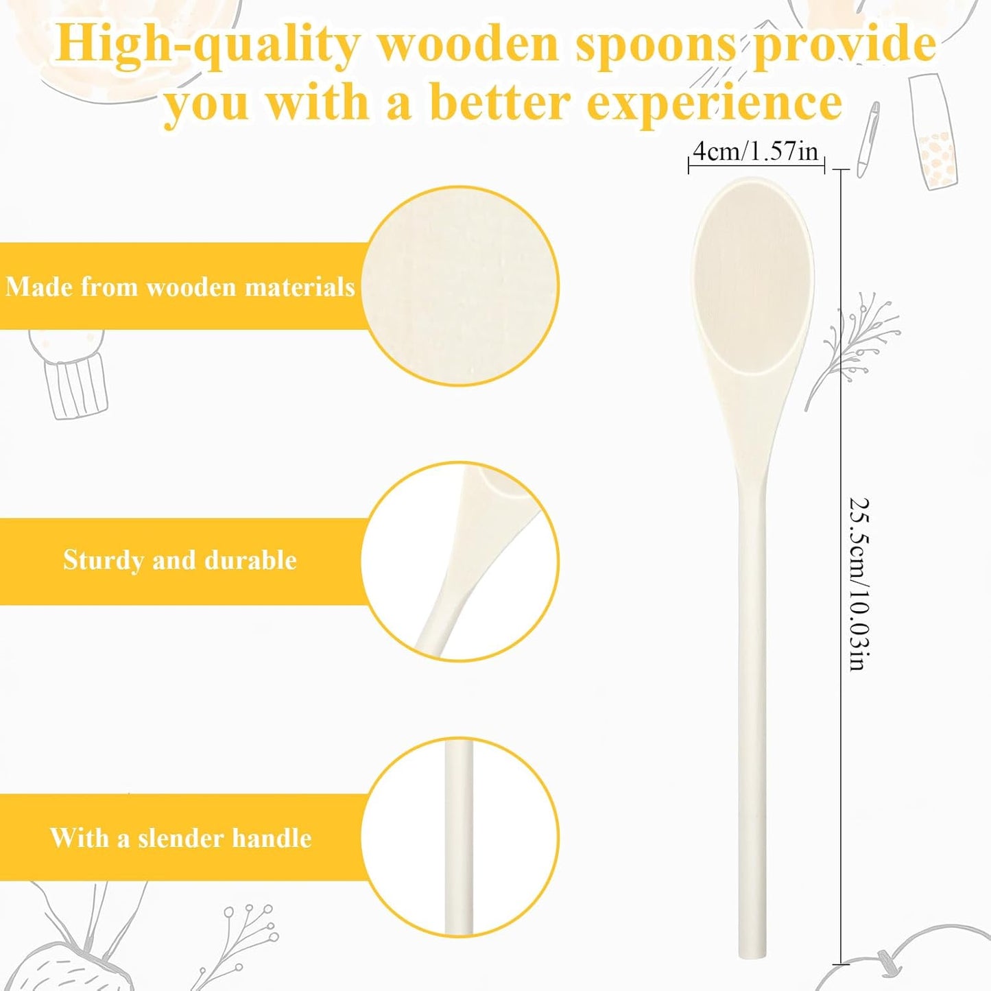 50 PCS 10 Inch Wooden Spoon Bulk for Cooking Oval Sauce Soup Stirring Wooden Tasting Spoons Wood Mixing Spoons Oval Soup Ladle for Cooking, Baking, Mixing, Serving, Stirring, Crafts, Gift