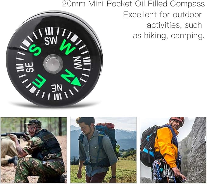 Fishlor Pocket Compass 20mm 12pcs 12pcs Mini