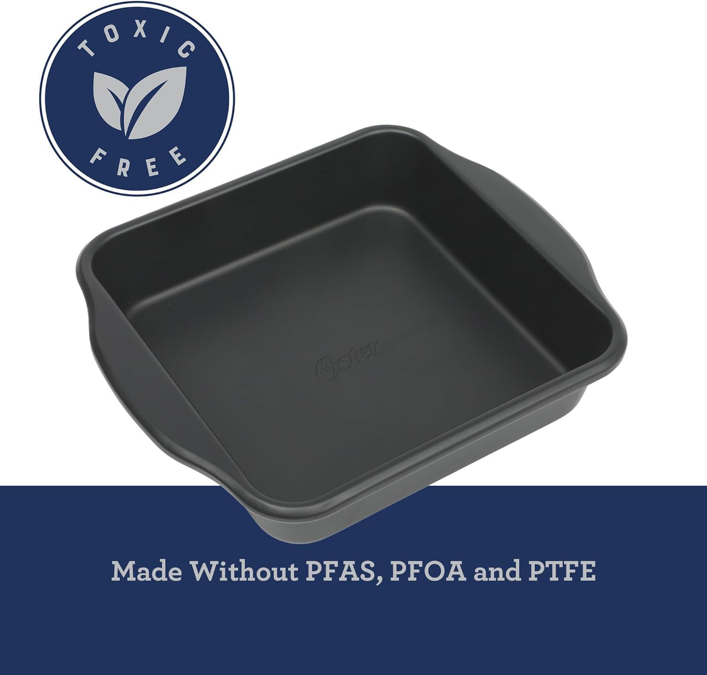 Oster Teston 8" Square Nonstick Carbon Steel Cake/Bake Pan - Matte Black