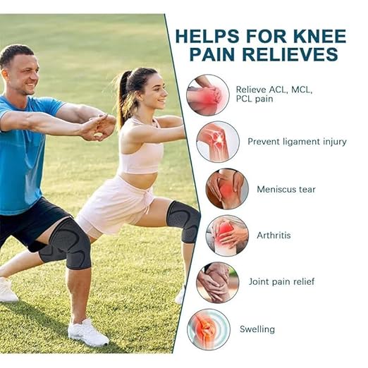 Knee Brace for Pain Relief and Support – 2-Pack Compression Knee Sleeves for Men and Women, Knee Support for Running, Sports, Arthritis, Meniscus Tear, ACL Injury Recovery S-XL