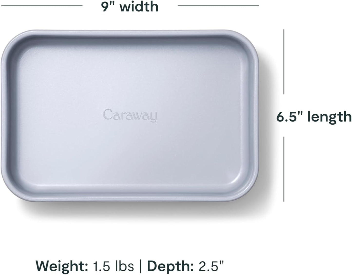 Caraway Nonstick 9” x 6.5” Small Rectangle Baking Pan Duo – Non-Toxic, PTFE & PFOA Free – Aluminized Steel Core – Deep Ceramic Baking Pan for Casseroles, Lasagna & More - Black