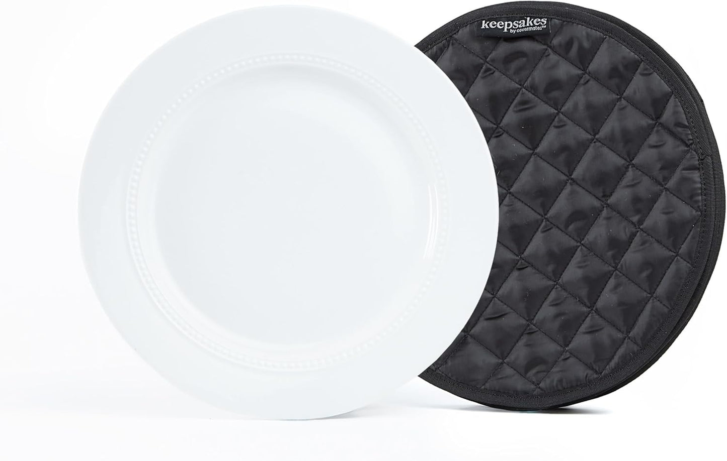 Covermates Keepsakes - Quilted Divider Set - Set of 4 - Scratch & Breakage Protection - Stain Resistant - Machine Washable - China Storage, Black