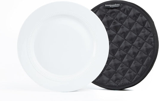 Covermates Keepsakes - Quilted Divider Set - Set of 4 - Scratch & Breakage Protection - Stain Resistant - Machine Washable - China Storage, Black