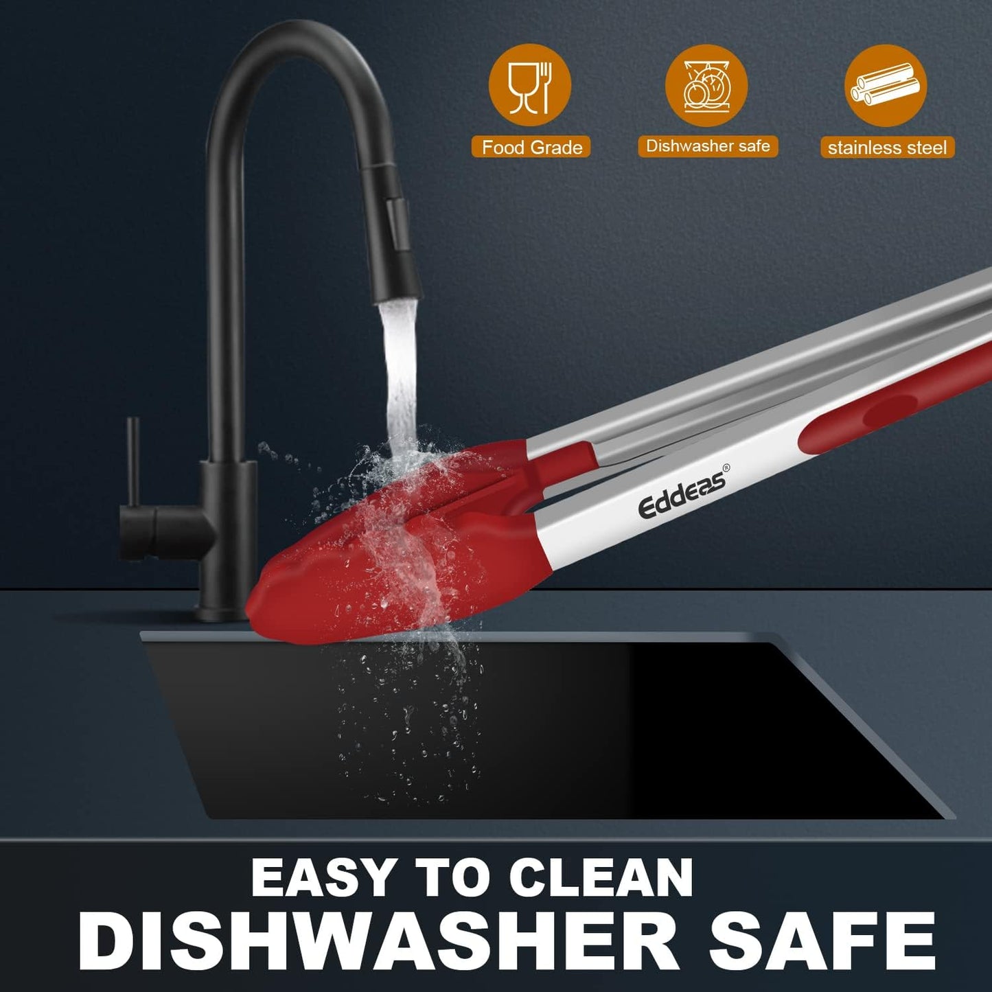 Tongs For Cooking - 7",9" and 12 inch Kitchen Tong with Silicone Tip,Heat Resistant 600 Degrees Metal Locking Tongs - for cooking,Salad and Barbecue,Red Set of 3