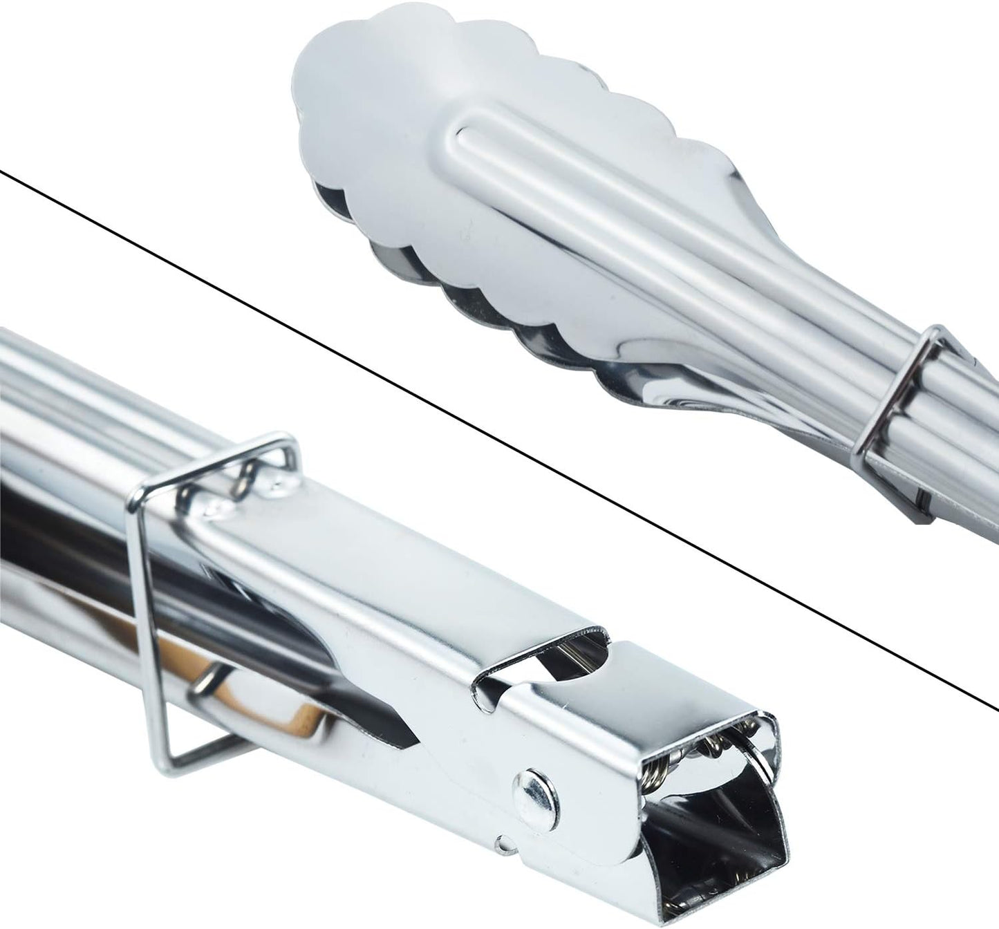 Stainless Steel Serving Tongs Grilling Tongs for Cooking Camping Barbecue (12-Inch 3 Pieces)