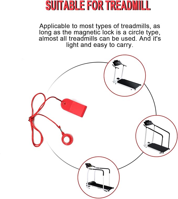 Magnetic Safety Switch Universal Treadmill Magnetic Lock Emergency Stop Treadmill Accessories Suitable for Most Treadmills