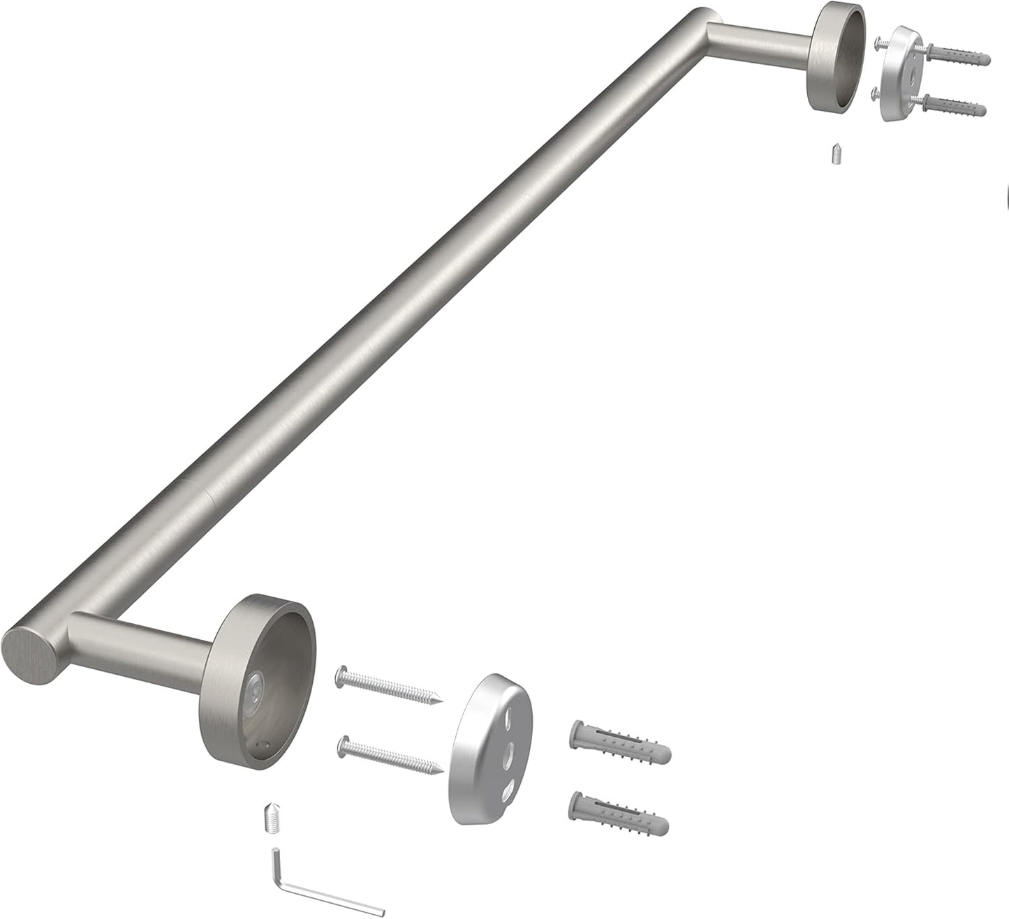 18 Inches Brushed Grey Towel Bar for Bathroom Kitchen Hand Towel Holder Dish Cloths Hanger SUS304 Stainless Steel RUSTPROOF Wall Mount (Brushed Grey 18-inch Center to Center)