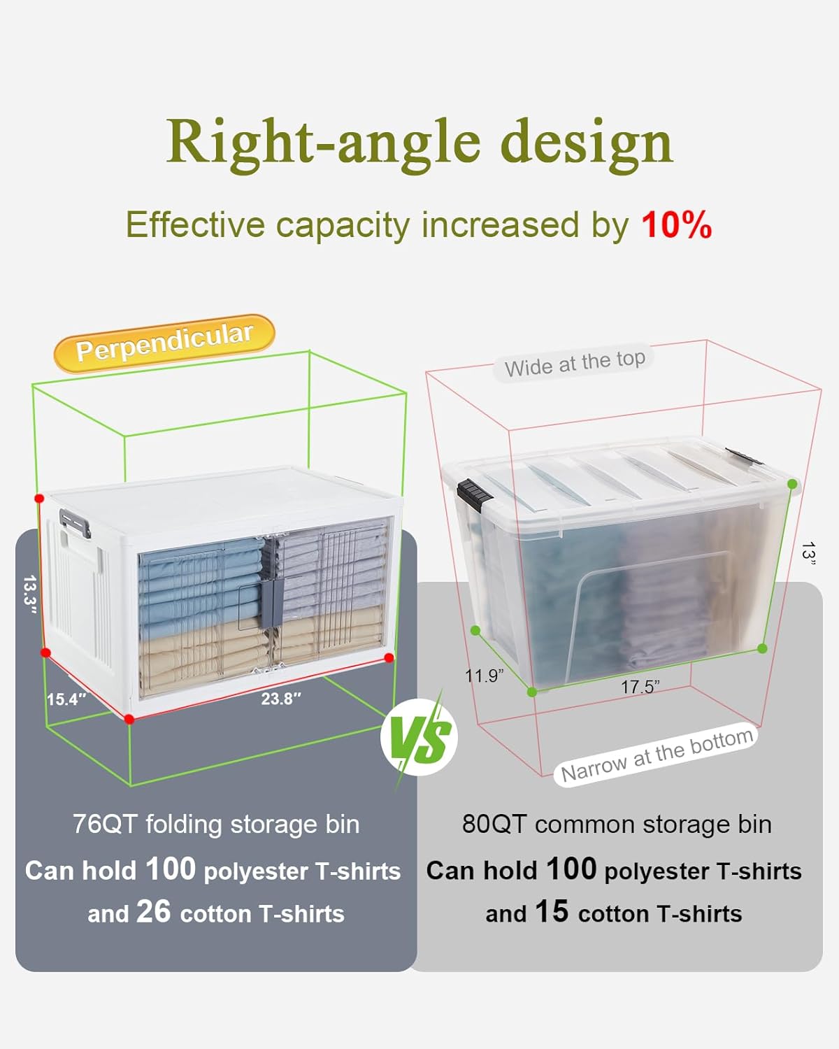 OlarHike 76QT Lockable Storage Bins with Lids - Folding Storage box with Doors and Wheels, Collapsible Plastic Bins for Closets, Stackable Organizer and Containers, Christmas Gifts, 3 Pack Cubes