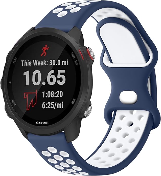 Meliya Bands Compatible with Garmin Forerunner 245/645 & 55/158 Band, 20mm Replacement Soft Silicone Sport Band for Garmin Forerunner 645/245 Music & 55/158 Smart Watch