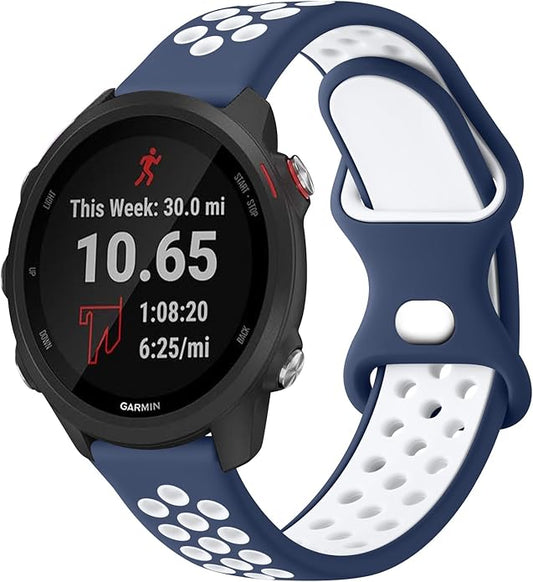 Meliya Bands Compatible with Garmin Forerunner 245/645 & 55/158 Band, 20mm Replacement Soft Silicone Sport Band for Garmin Forerunner 645/245 Music & 55/158 Smart Watch
