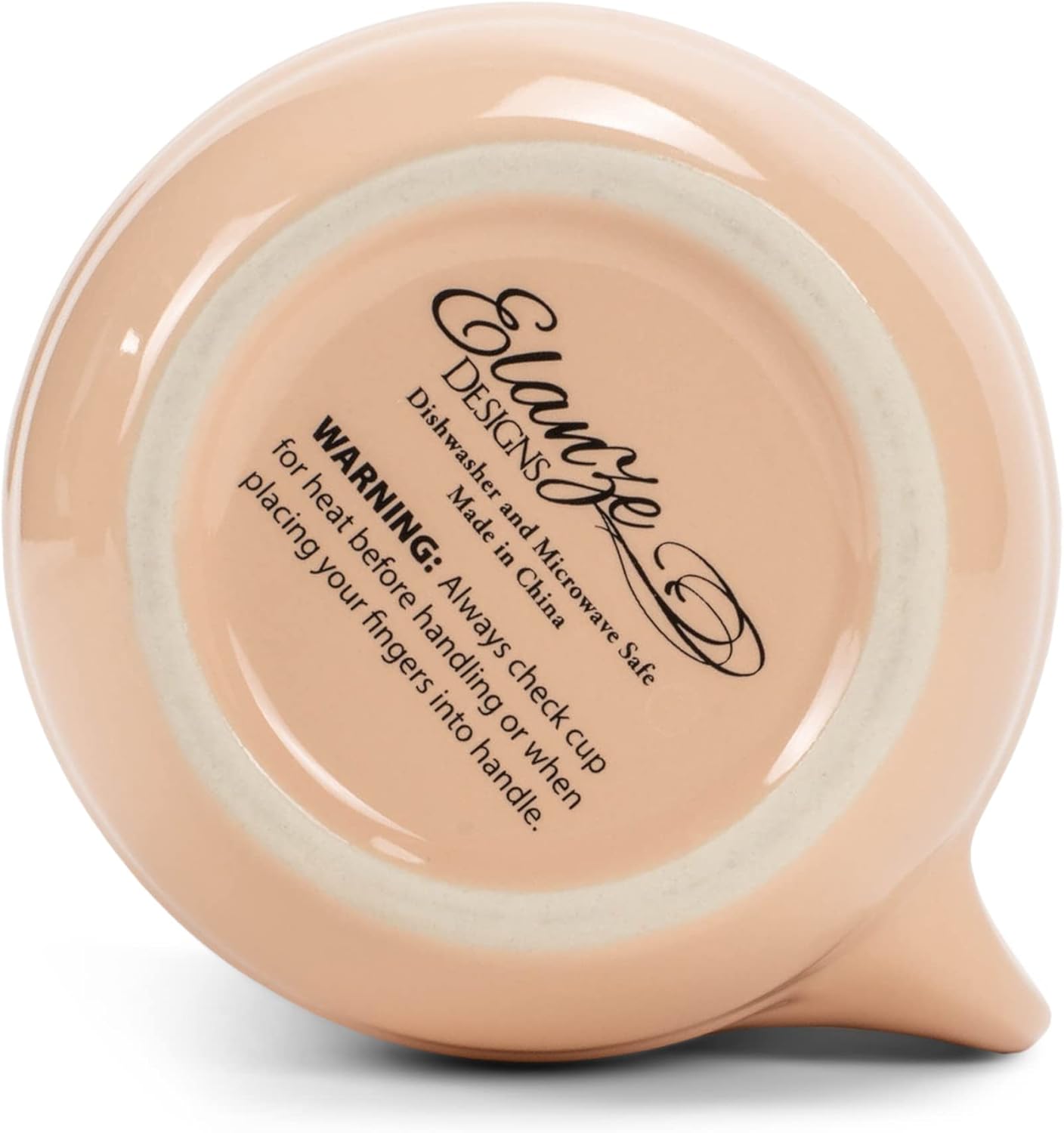 Elanze Designs Ribbed 14 ounce Ceramic Stoneware Handwarmer Mug, Blush Pink