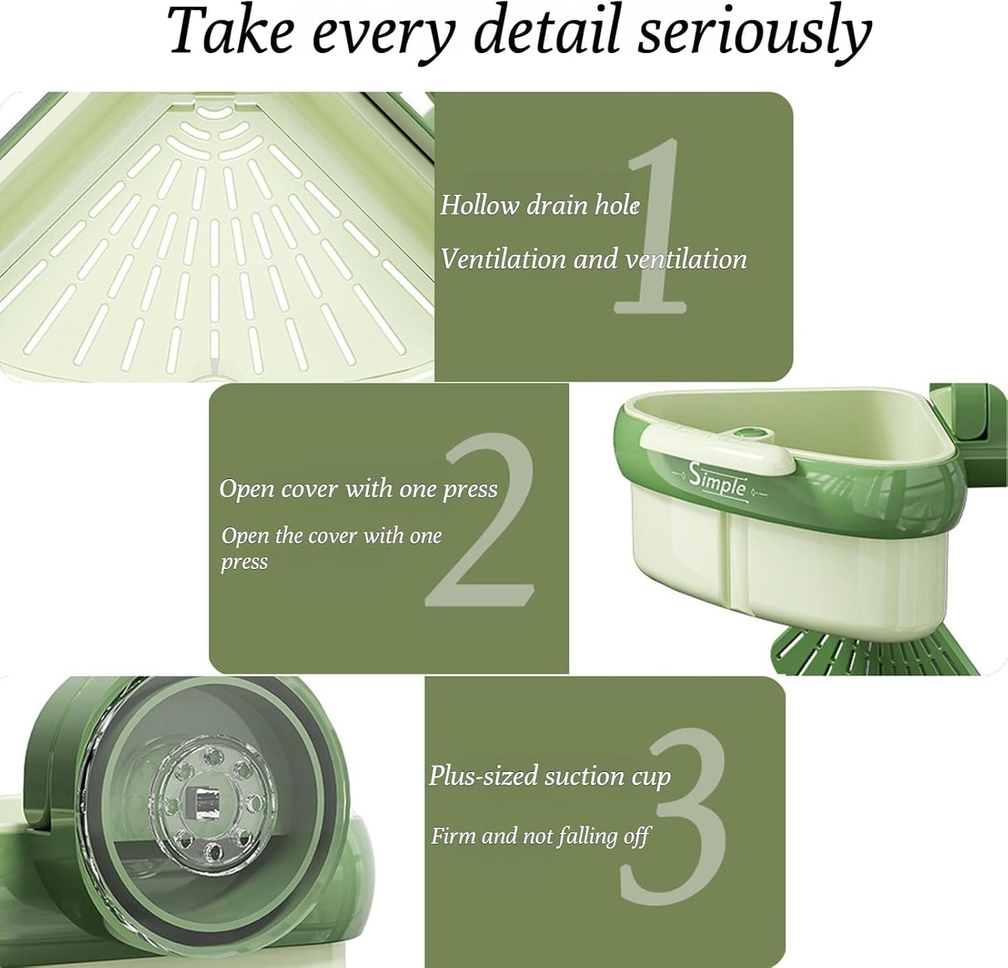 Suction Cup Sink Corner Rack, 2025 Upgraded Automatic Dumping Sink Strainer Basket, Suction Cup Press Sink Drainer Basket, No Drilling Corner Sink Strainer for Food Waste (Yellow, 2Pcs)