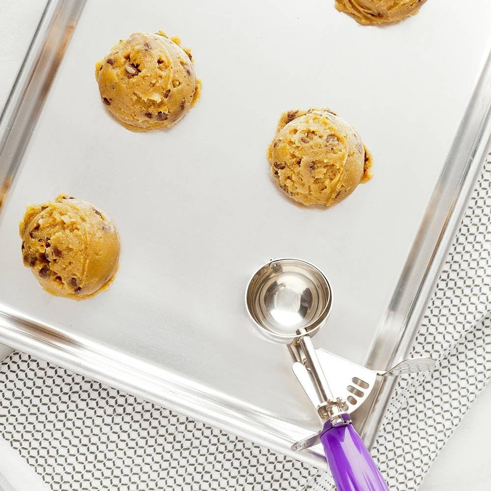 Met Lux 0.86 oz Stainless Steel #40 Portion Scoop - with Orchid Handle - 1 count box