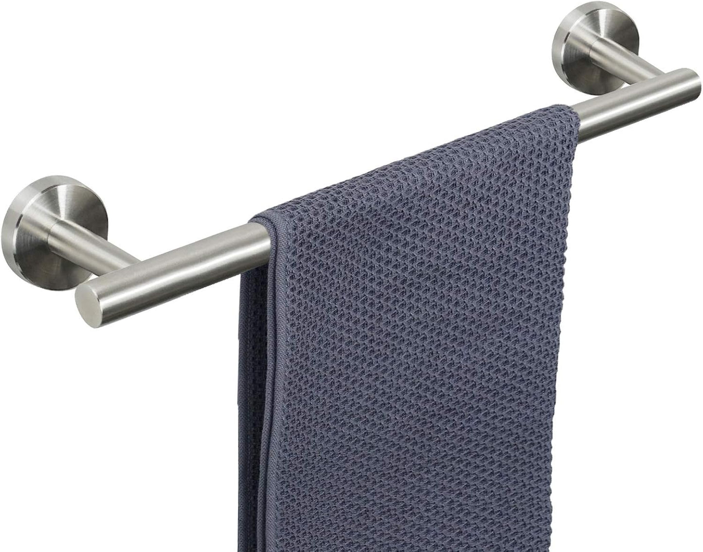 NearMoon Bathroom Towel Bar, Bath Accessories Thicken Stainless Steel Shower Towel Rack for Bathroom, Towel Holder Wall Mounted (1 Pack, Brushed Nickel, 18 Inch)