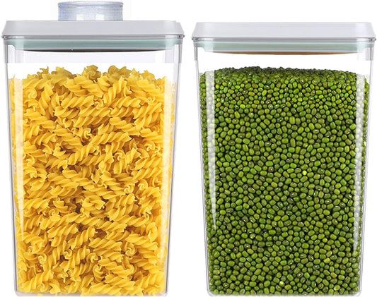 Pop Food Storage Containers Set Airtight Food Storage Containers with Pop Lids, Kitchen Pantry Organization and Storage, BPA Free, 2 x 2.8Qt