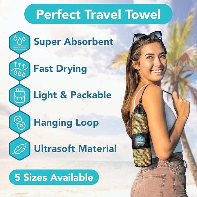Youphoria Microfiber Travel Towel Fast Drying Lightweight -