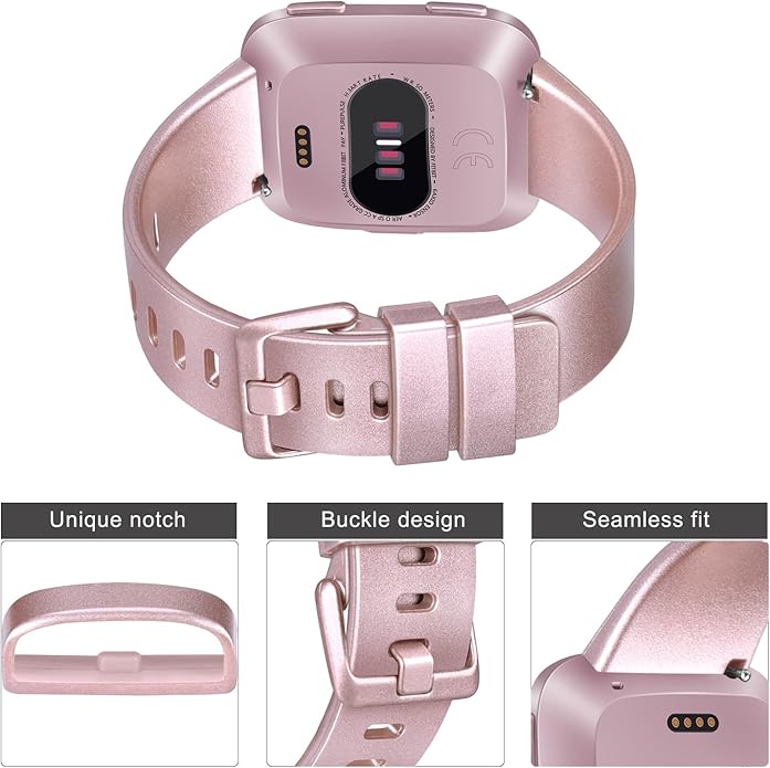 3 Pack Sport Bands Compatible with Fitbit Versa Bands, Classic Soft Sport Replacement Wristbands for Fitbit Versa 2 Smart Watch Women Men