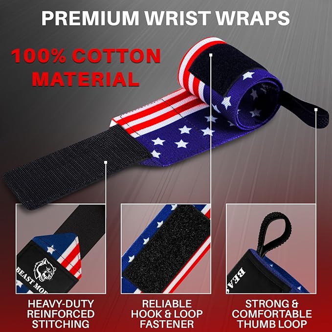 TECEUM Weightlifting 18" & 12" Wrist Wraps with Thumb Loop – Heavy Duty Wrist Workout Braces for Men and Women – Ideal for Powerlifting, Strength Training, Bodybuilding