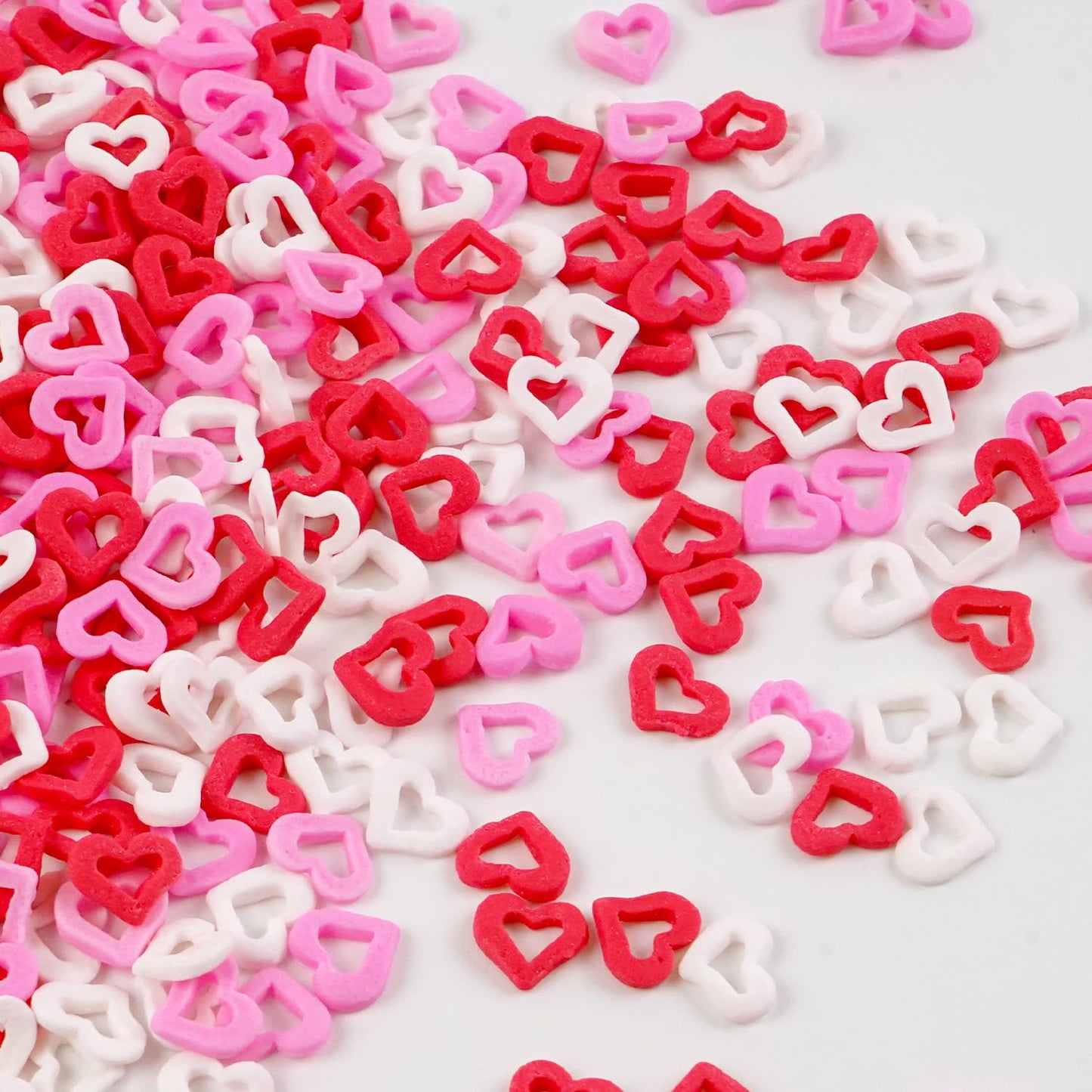 Edible Sweet Heart Sprinkles For Cake Decorating, Love Sugar Mixes 150g/5.29oz, White Pink and Red Sprinkles, Cupcake, Ice Cream, Cookie, Mother's Day, Valentine's Day, Wedding Party Supplies