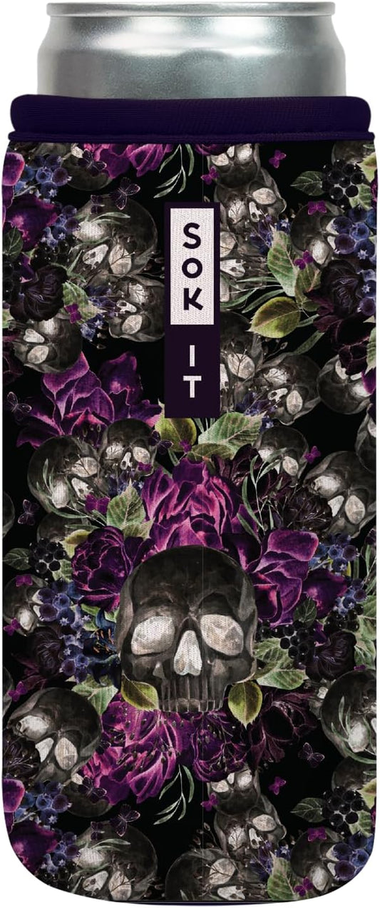 Sok It CanSok Sleeve for Beer & Soda Insulated Neoprene Cover (After Dark, 12oz Slim Can Sleeve)