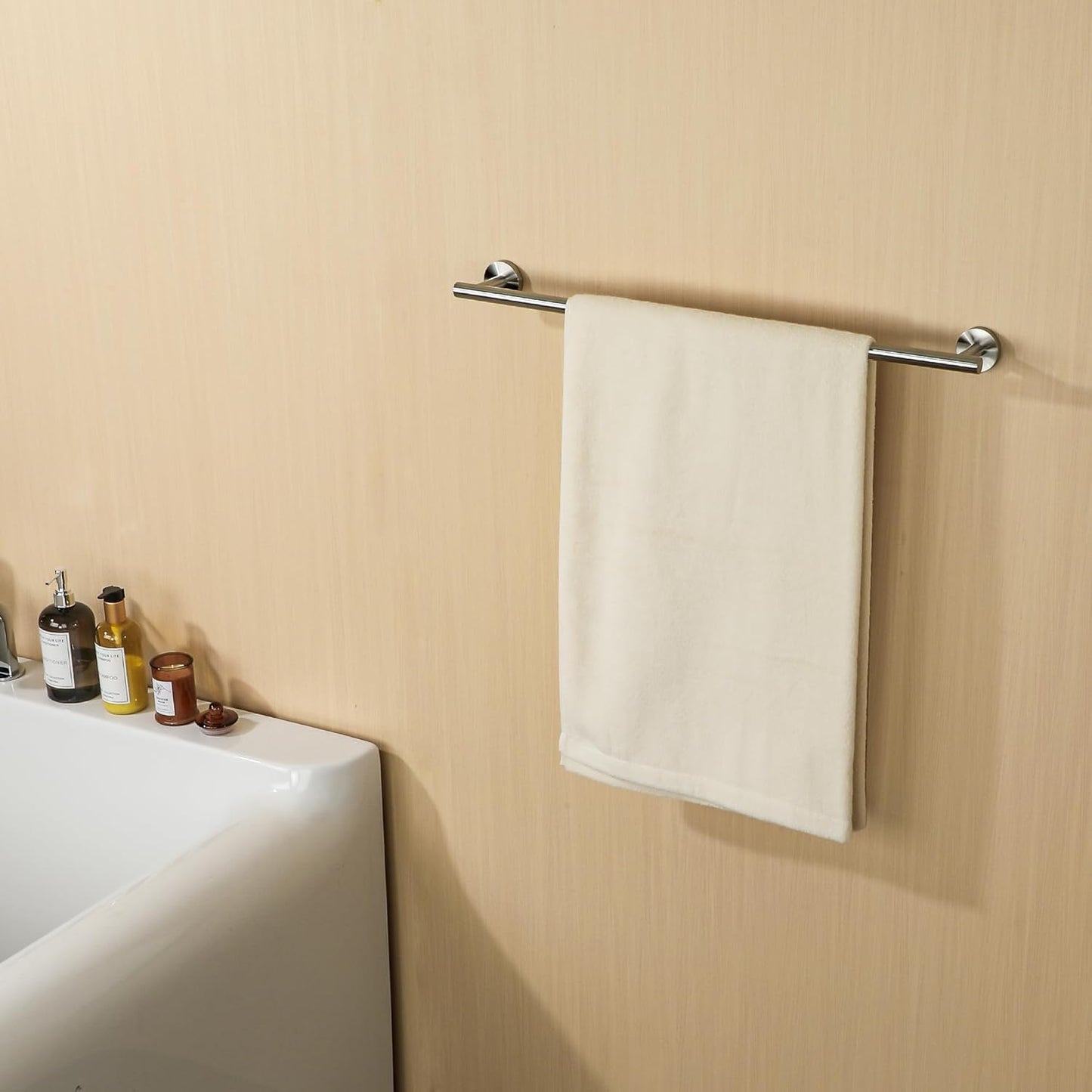 SAYAYO Towel Racks for Bathroom Brushed Nickel, 24 Inch Towel Bar Towel Rod Towel Holder Wall Mount SUS304 Stainless Steel (26 Inch Total Length)