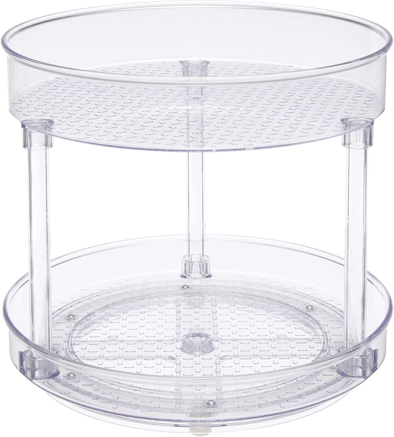 Amazon Basics Lazy Susan Turntable Organizer, 9" Diameter, 2 Tier, Clear