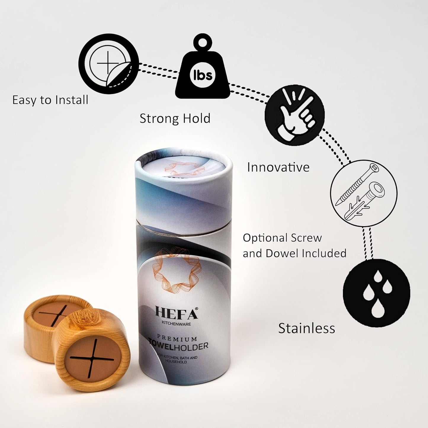 HEFA Towel Holder, Towel Hooks, Dish Towel Holder, Kitchen Organization, Bathroom Accesories, Kitchen Towel Hook, Kitchen Towel Holder, Christmas Gift, Kitchen Gadgets 4 Pack