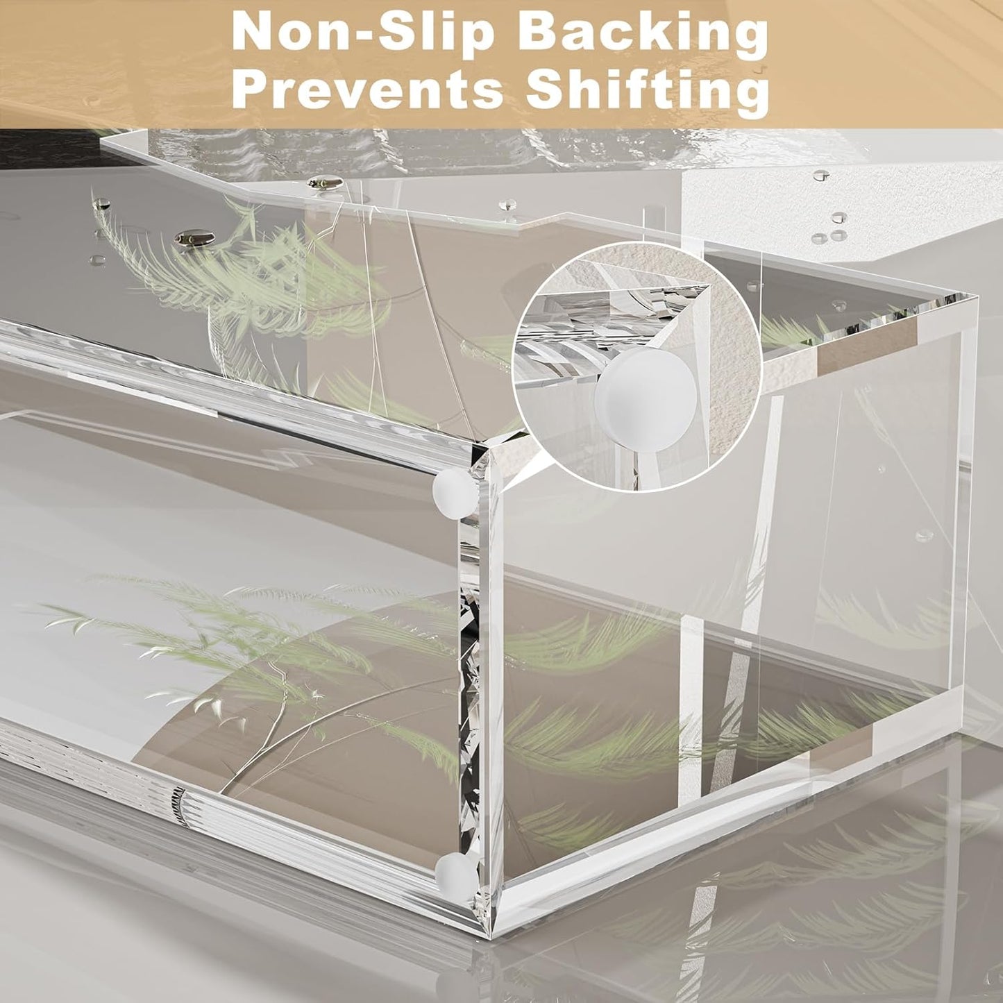 HELPLEX Clear Acrylic Guest Towel & Napkin Holder - Waterproof Splash-Proof Vertical Design for Bathroom, Kitchen, Dining Table - Home Hotel Office Organizer (1-Pack)