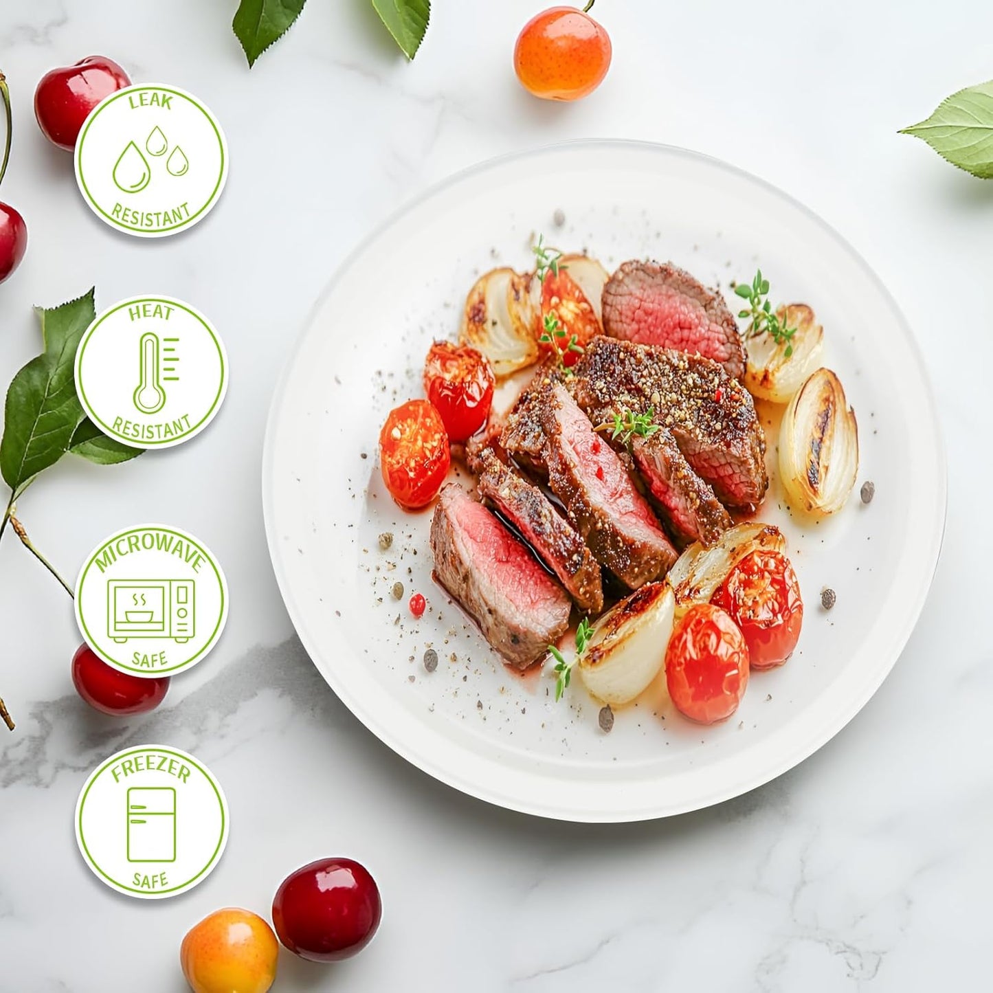 Compostable Paper Plates 9 Inch - 100% Biodegradable, Heavy Duty Eco-Friendly Disposable Plates for Camping，Parties, Weddings, BBQ (150 Pack) (9" White Plates)