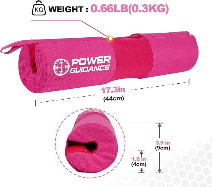 POWER GUIDANCE Barbell Squat Pad - Neck & Shoulder Protective Pad Anti-Skid Points for Squats, Lunges, Hip Thrusts, Weightlifting - Fit Standard and Olympic Bars