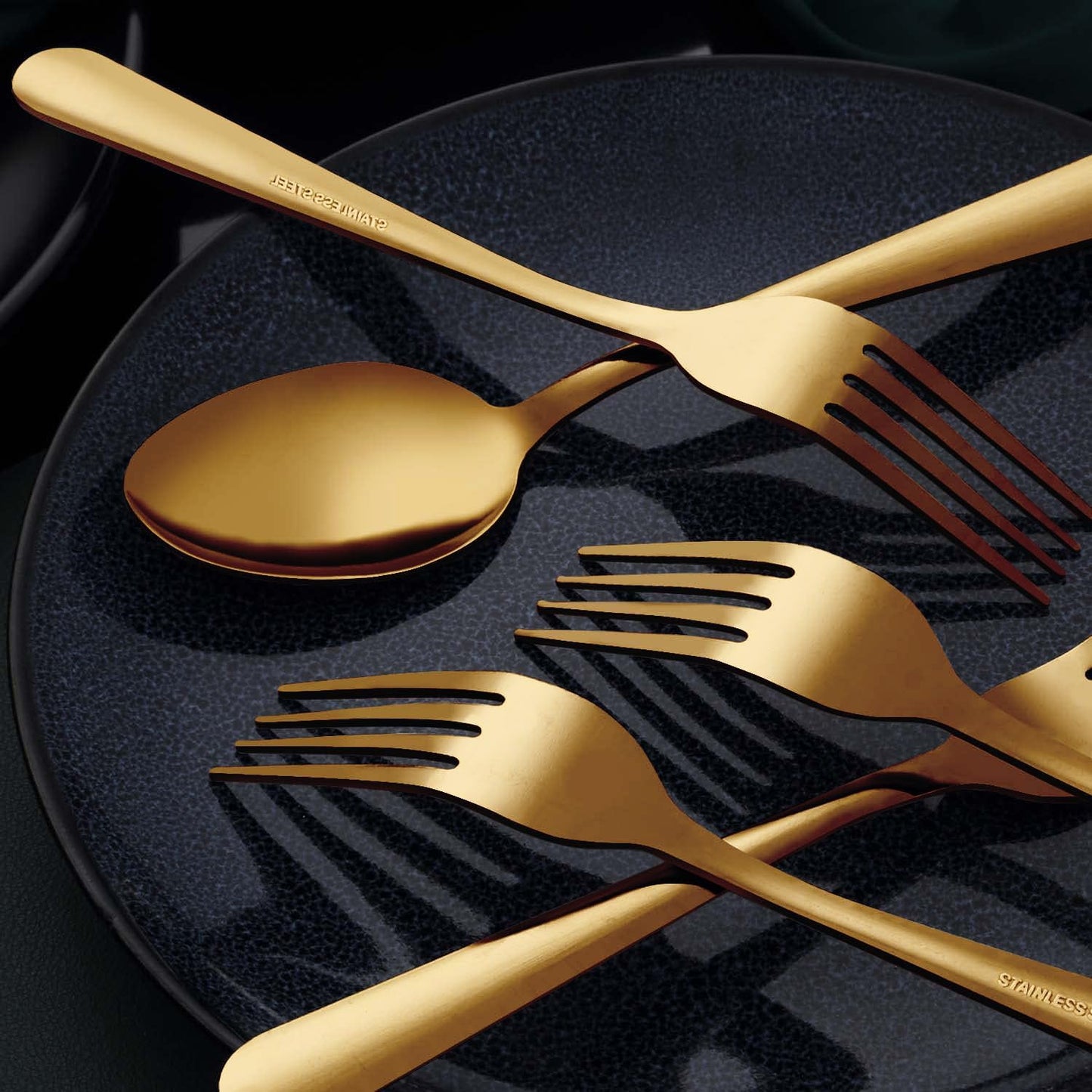 24-Piece Dinner Spoons Set (7.4 inch), Unokit Stainless Steel silverware, Tablespoon, Silverware Spoons for Home, Kitchen or Restaurant - Mirror Polished, Dishwasher Safe - Gold