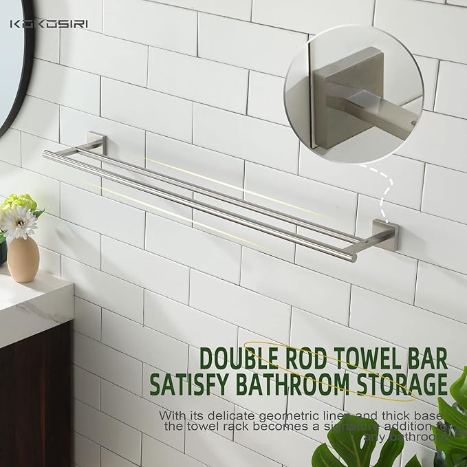 KOKOSIRI Towel Holder Bathroom Accessory Towel Bars 32 Inch B5005BR-L32