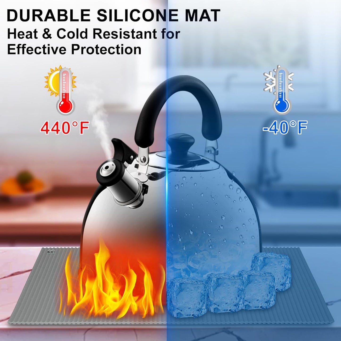 2 Pack 8.6"x8.6" Trivets for Hot Dishes, Hot Pads for Kitchen, Silicone Trivets for Hot Pots and Pans