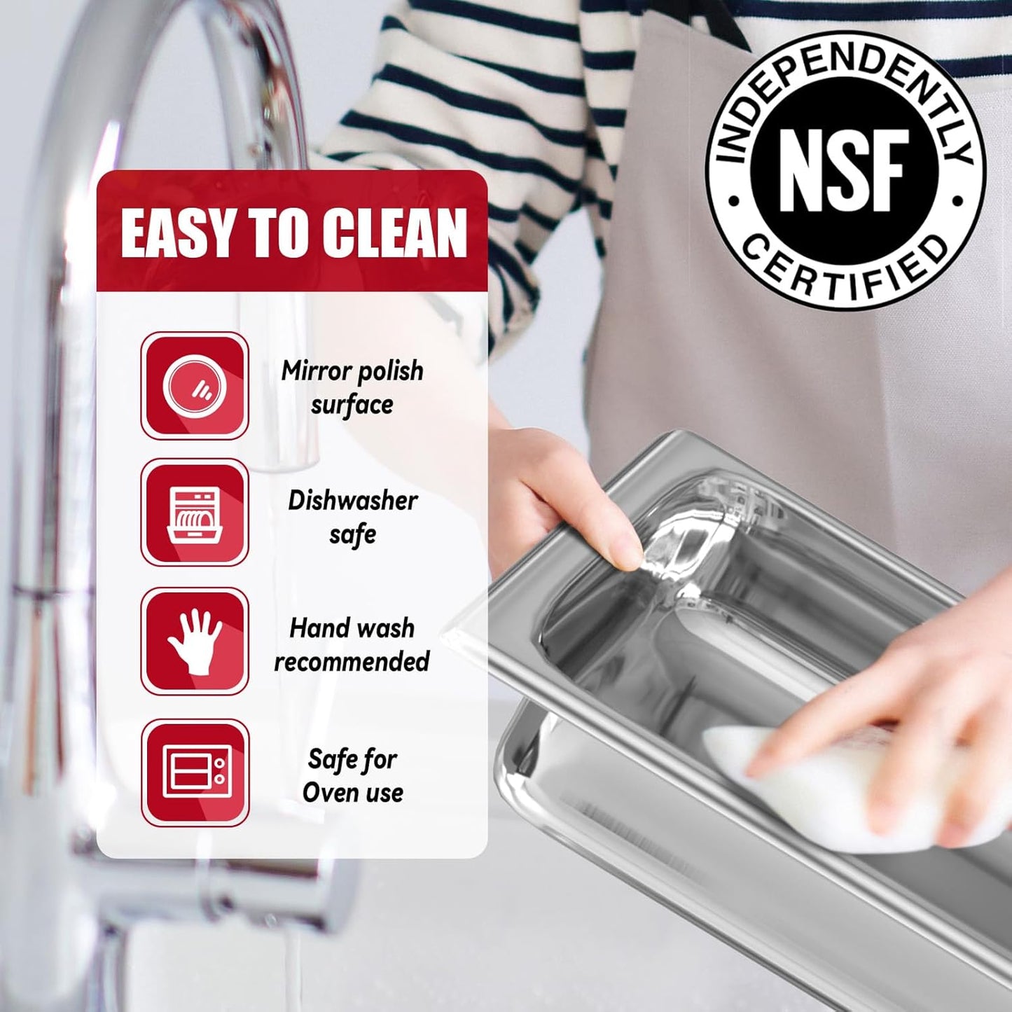 Chafing Dish Buffet Set of 2, 8QT Stainless Steel Rectangular Chafers and Buffet Warmer Sets for Catering, with Food & Water Pan, Lid, Foldable Frame, Fuel Holder for Event Party Holiday