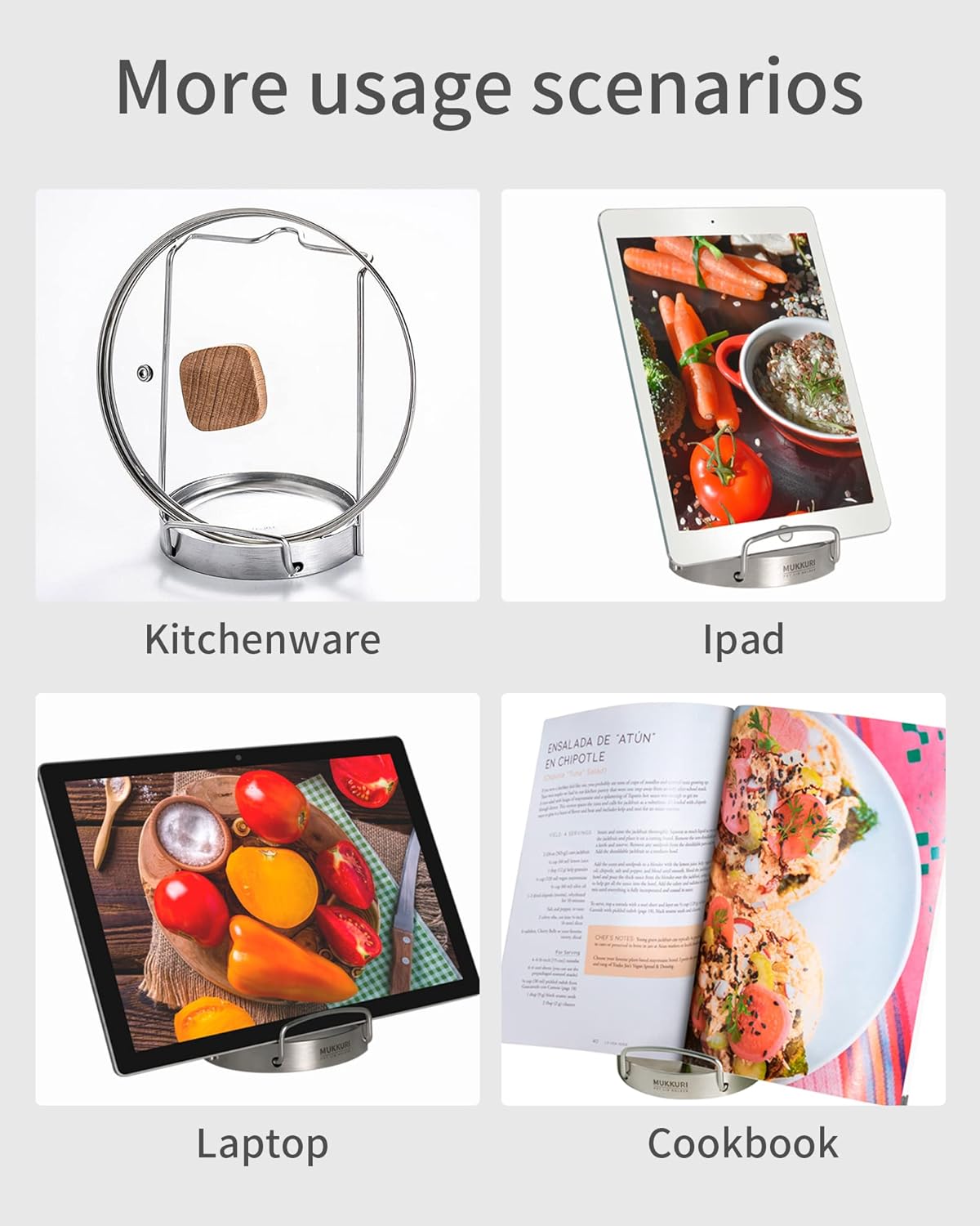 Pot Lid Organizer, Pot Lid Holder 304 Stainless Steel Pot Lid Stand,Lid and Spoon Rest Cutting Board Holder,Pot Lid Rack for Kitchen Utensil(Silver)