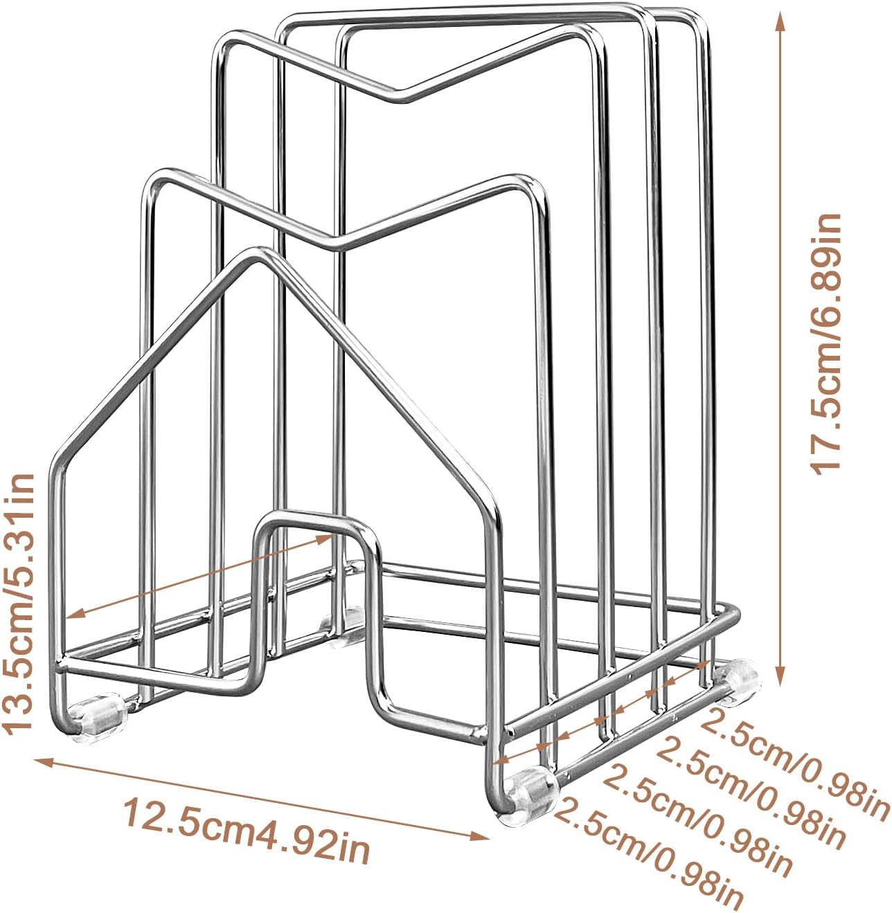 2 Pack Pot Lid Organizer Cutting Board Holder Inside Cabinet 304 Stainless Steel Pots and Pan Organizer Under Cabinet Pot Cover Cookie Sheet Bakeware Serving Tray Cooling Rack Stand Kitchen Countertop