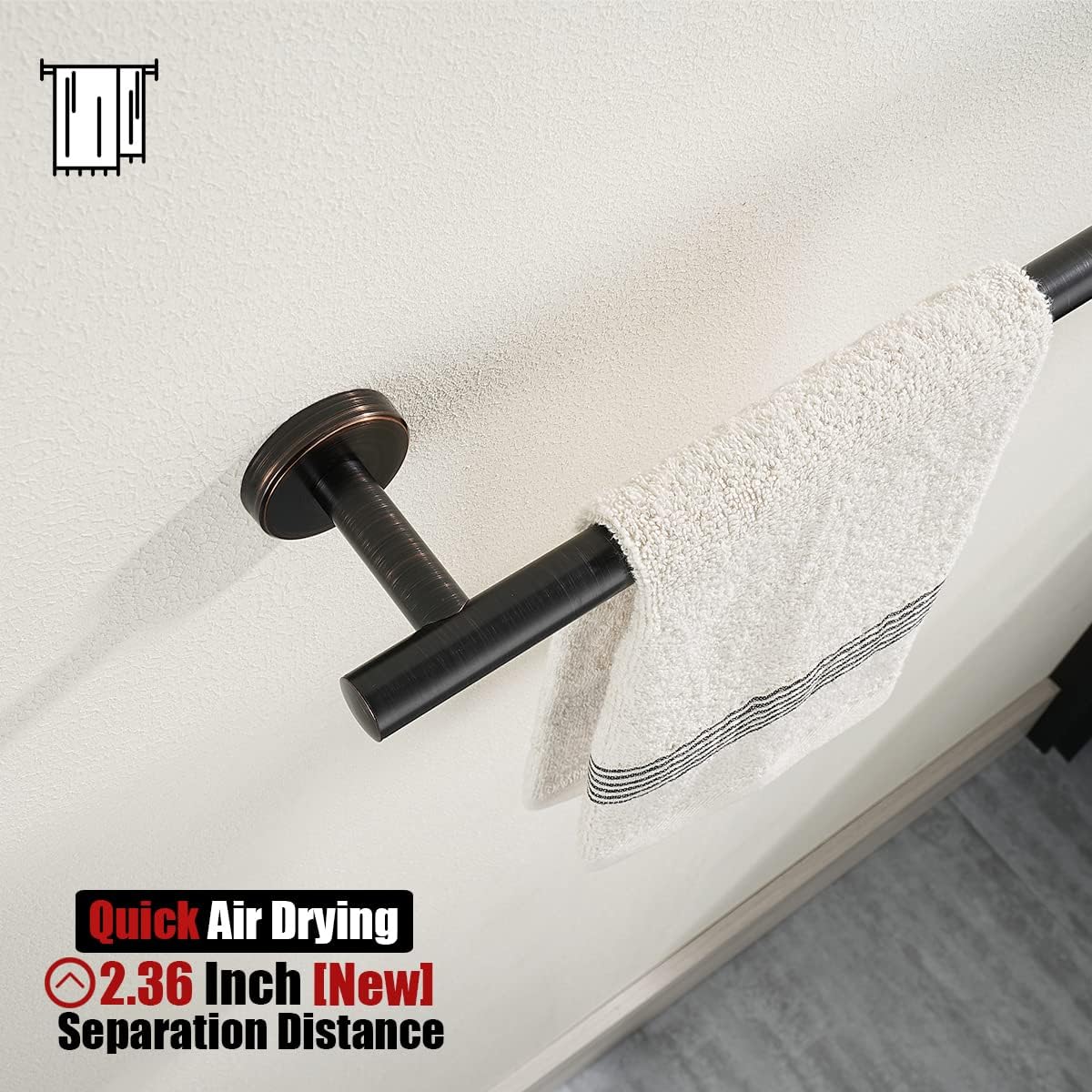 JQK Bath Towel Bar Oil Rubbed Bronze, 39 Inch 304 Stainless Steel Thicken 1mm Single Towel Rack for Bathroom, Towel Holder ORB Wall Mount, Useable Length 36 Inch, TB110L36-ORB