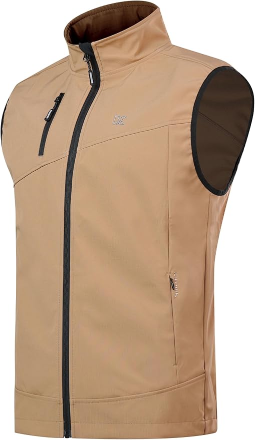 KUTOOK Men’s Softshell Sleeveless Jacket Winter Warm Fleece Outerwear Vests for Cycling Golf Hiking