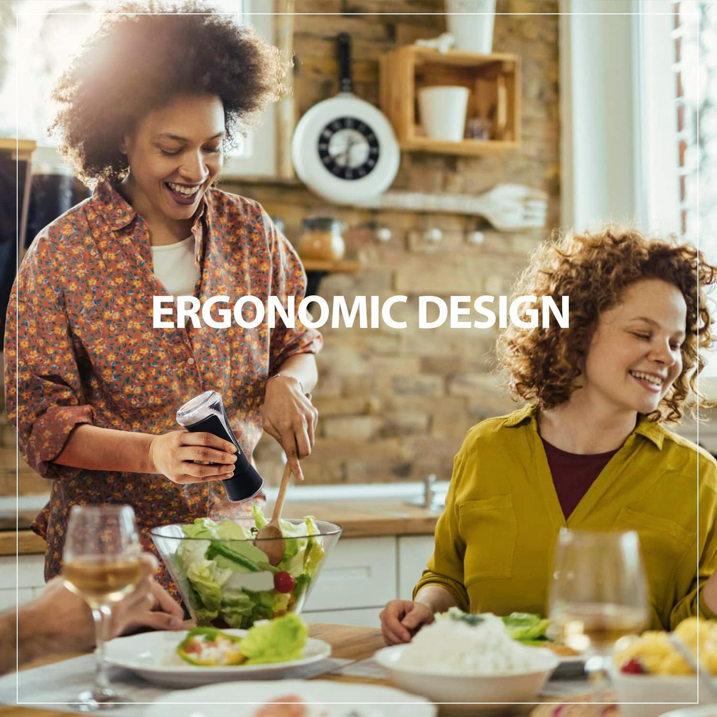 Black Salt and Pepper Shakers by Aelga, Salt Shaker with Adjustable Pour Holes, Black Kitchen Accessories, Decor for Kitchen,Restaurants,Camp,BBQ