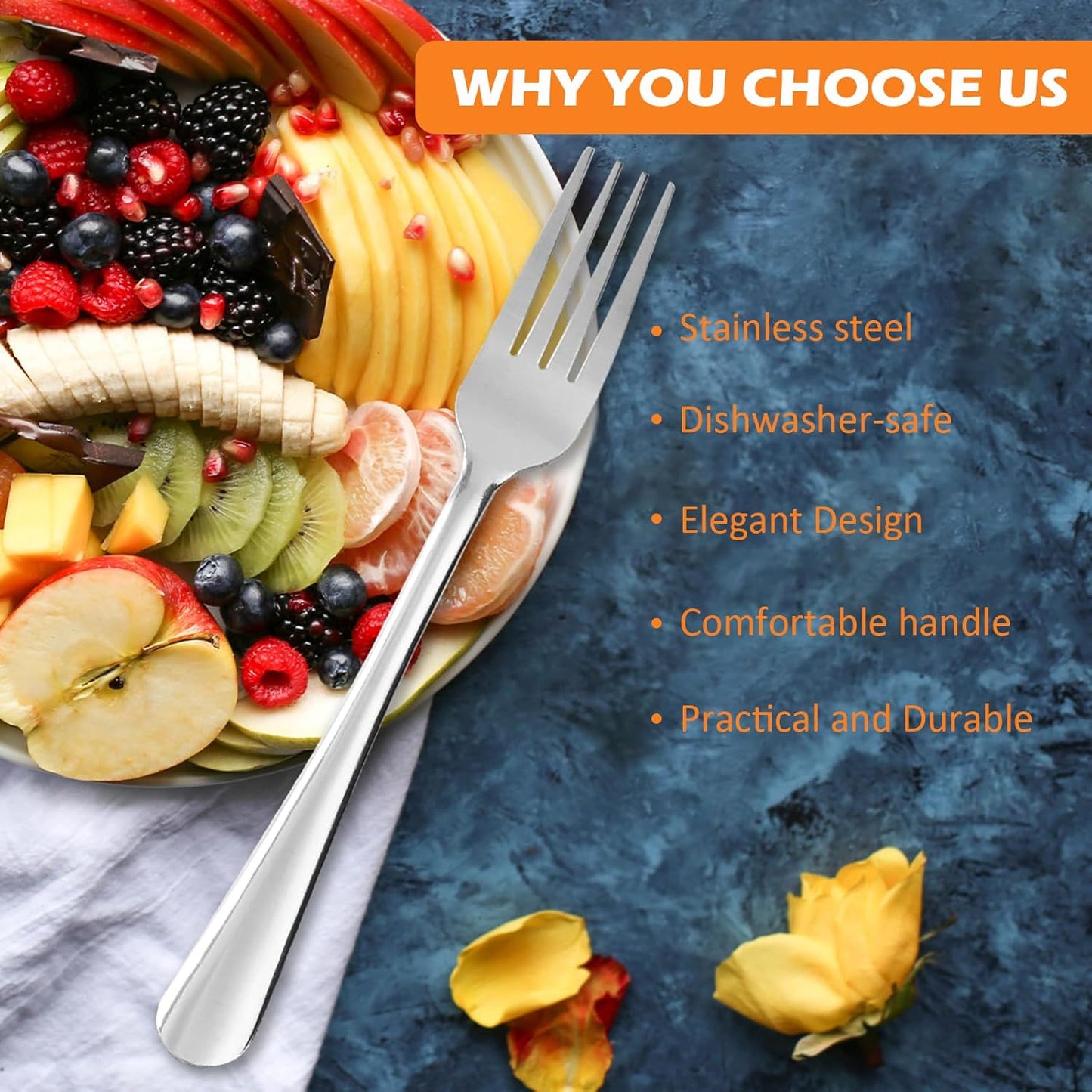 60 PCS Dinner Fork Set - Windsor Stainless Steel Silverware Fork 7.1 Inch with Dishwasher Safe Flatware Forks for 60,Table Forks for Home,Kitchen or Restaurant