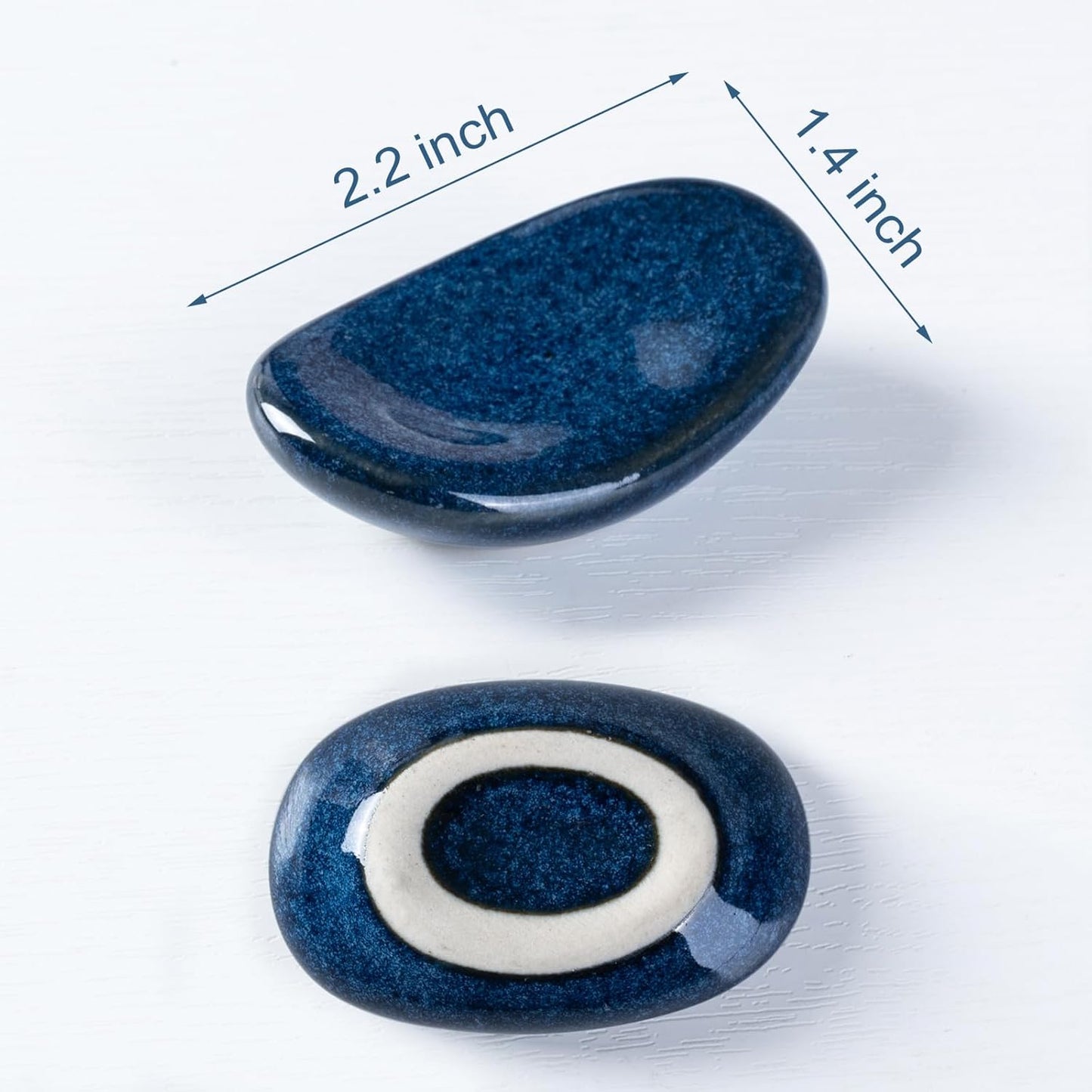 Ceramic Chopsticks Holder Chopstick Rest Spoon Fork Stand Holder Set of 6, Multicolour