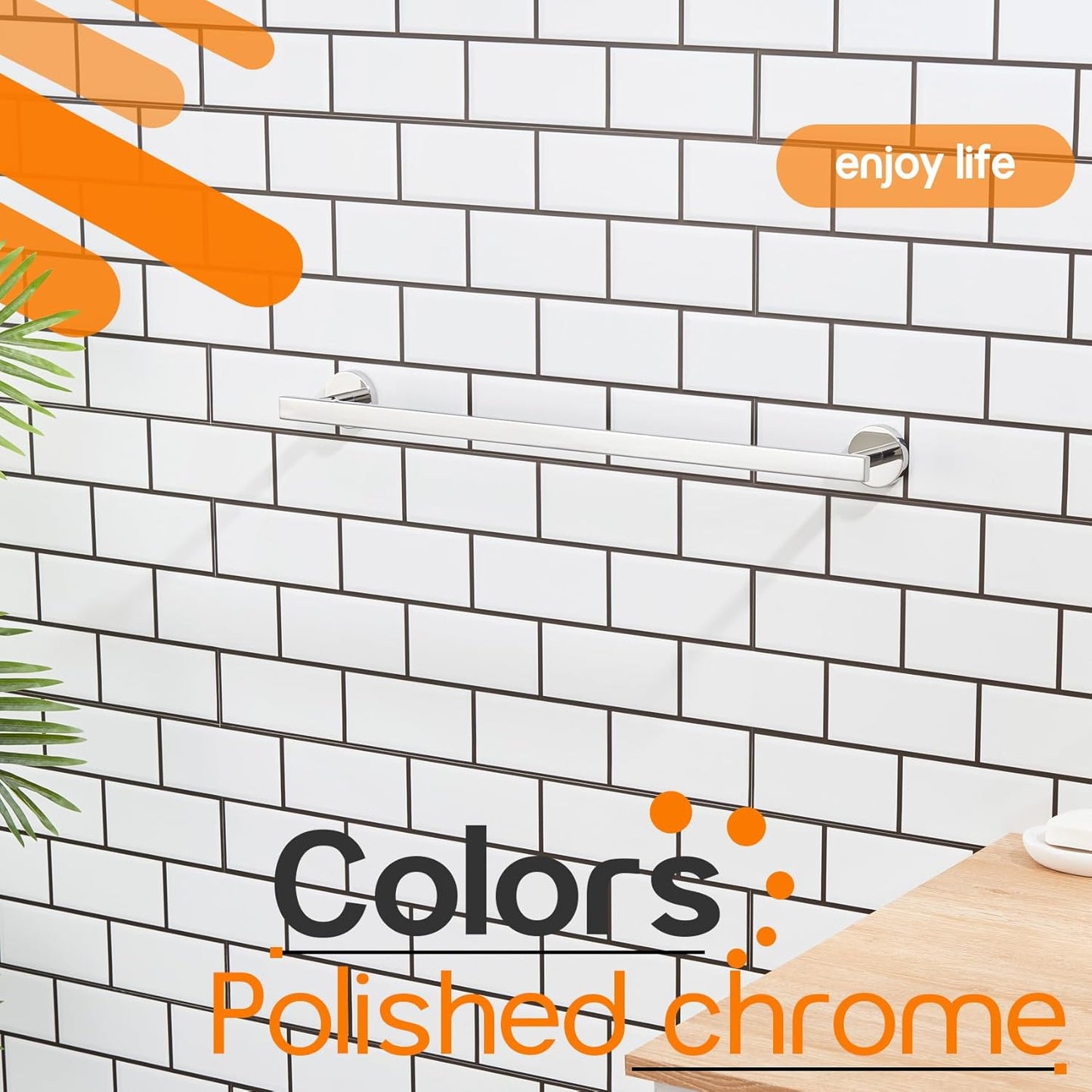 20 Inch Bathroom Towel Bar Bath Towel Rack Kitchen Towel Holder Towel Shelf Wall Mounted SUS304 Stainless Steel 2 Pack Polished Chrome AN4001CH-L20-P2