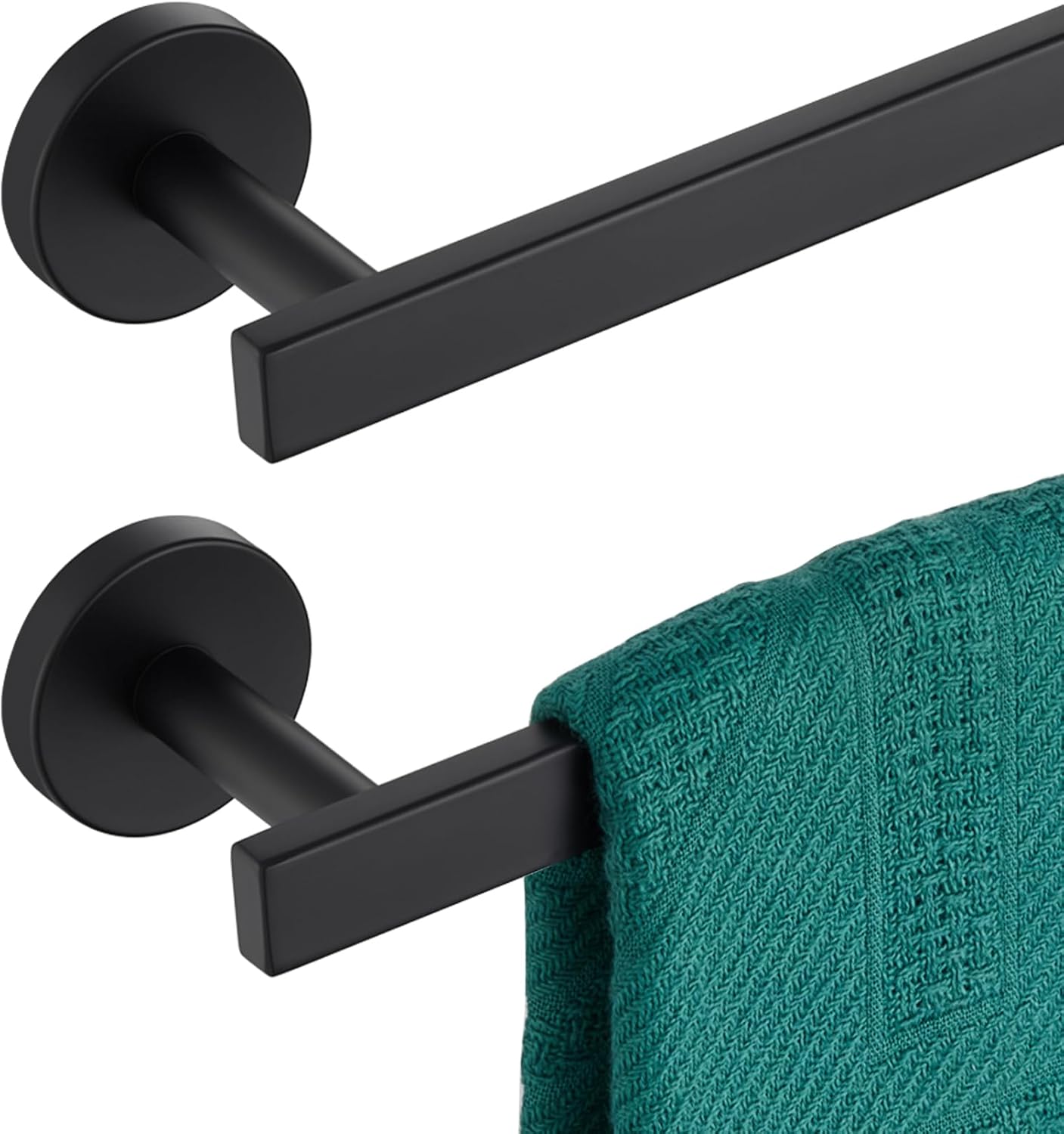 20 Inch Bathroom Towel Bar Bath Towel Rack Kitchen Towel Holder Towel Shelf Wall Mounted SUS304 Stainless Steel 2 Pack Matte Black AN4001MB-L20-P2