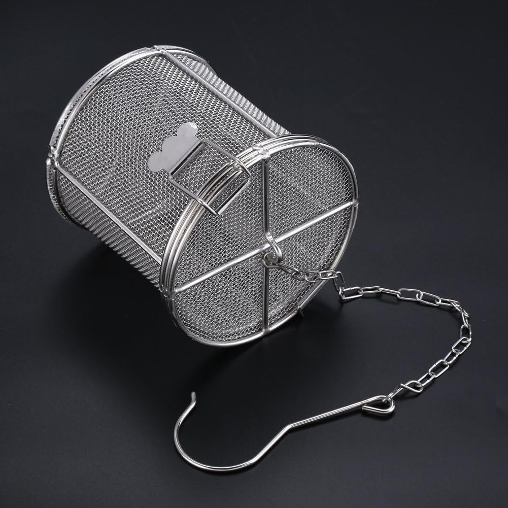 AUNMAS Tea Infuser for Loose Leaf Tea, Stainless Steel Tea Strainer Soup Seasonings Seperation Basket Filter with Chain(2#)